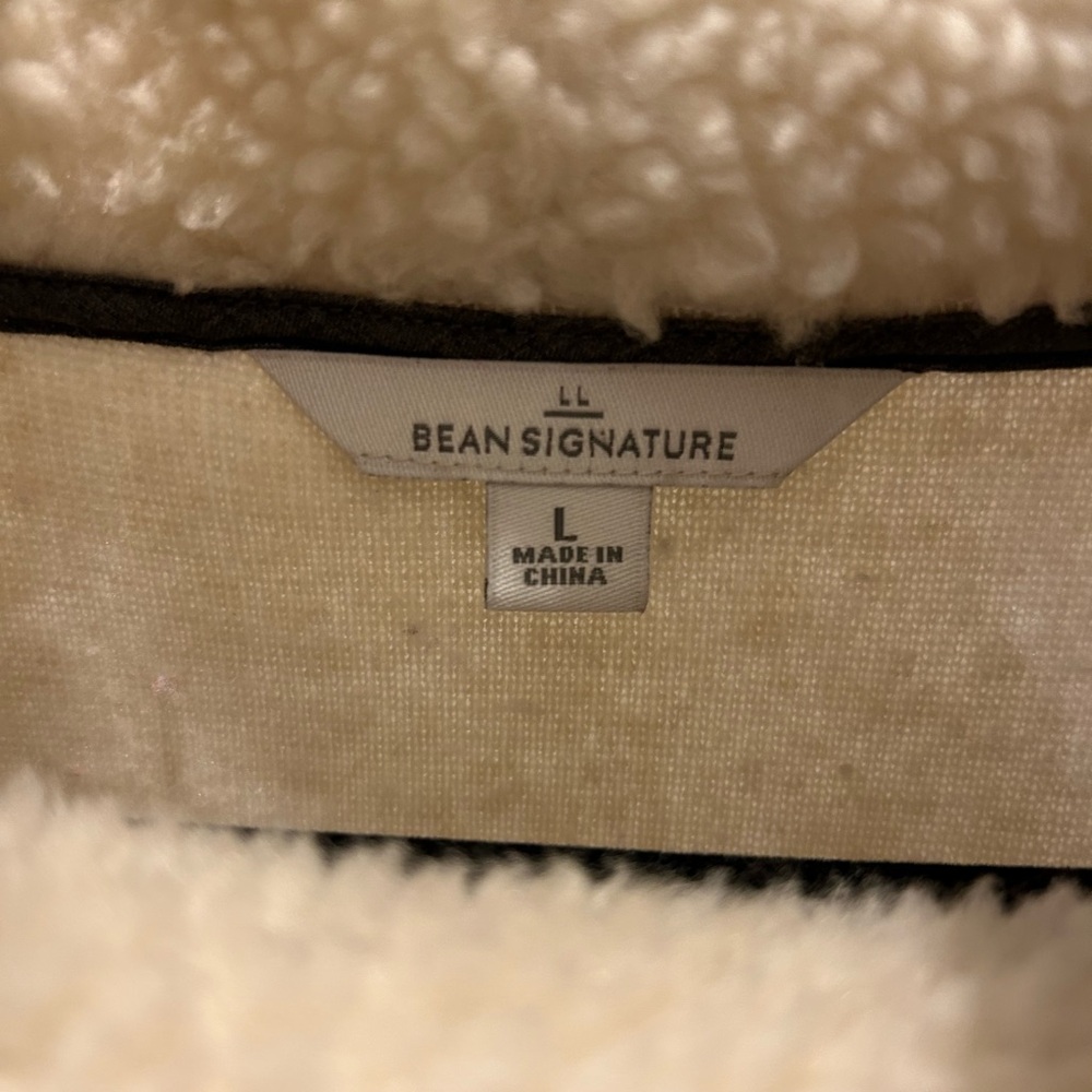 LL Bean Signature Sherpa Pullover Fleece Cream Cozy Mock Neck Outdoor Sweater - Picture 4 of 6